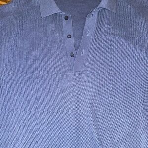 Orlebar Brown Textured Blue Polo Shirt